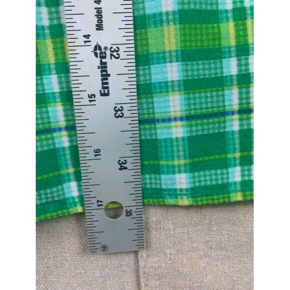 Duluth Trading Co Men's 3XL Tall Green Plaid Short Sleeve Button-Up Shirt - Picture 6 of 7